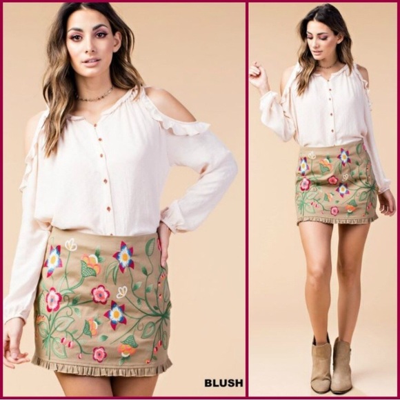 Ruffled Cold Shoulder Blouse - Picture 4 of 5